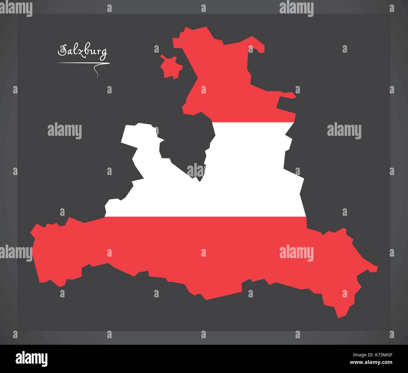 Carte de Salzbourg Autriche avec drapeau national autrichien illustration Illustration de Vecteur