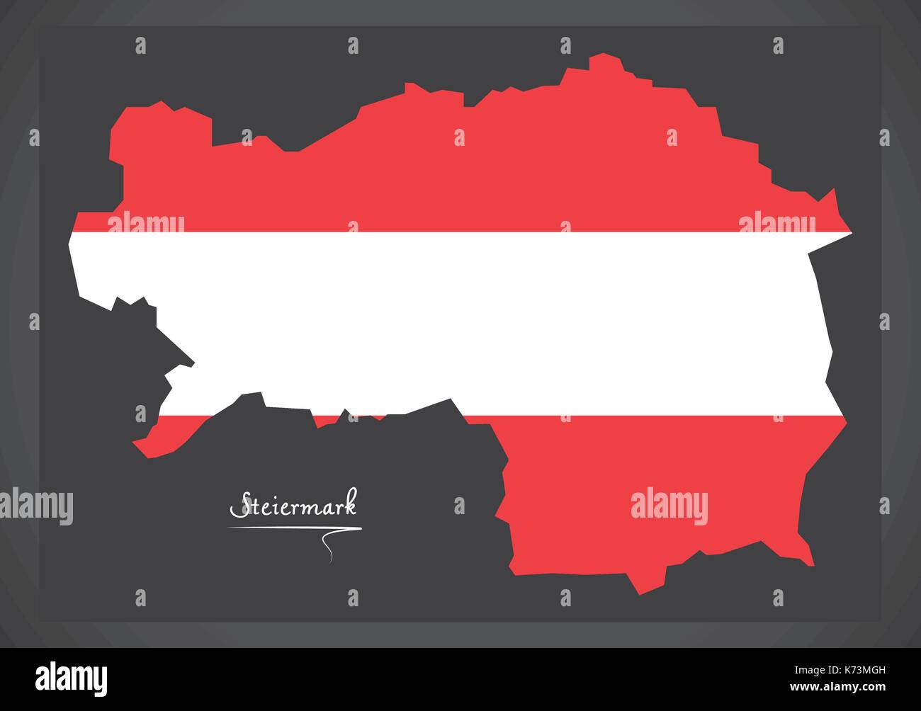 Steiermark autriche avec carte de l'illustration du drapeau national autrichien Illustration de Vecteur