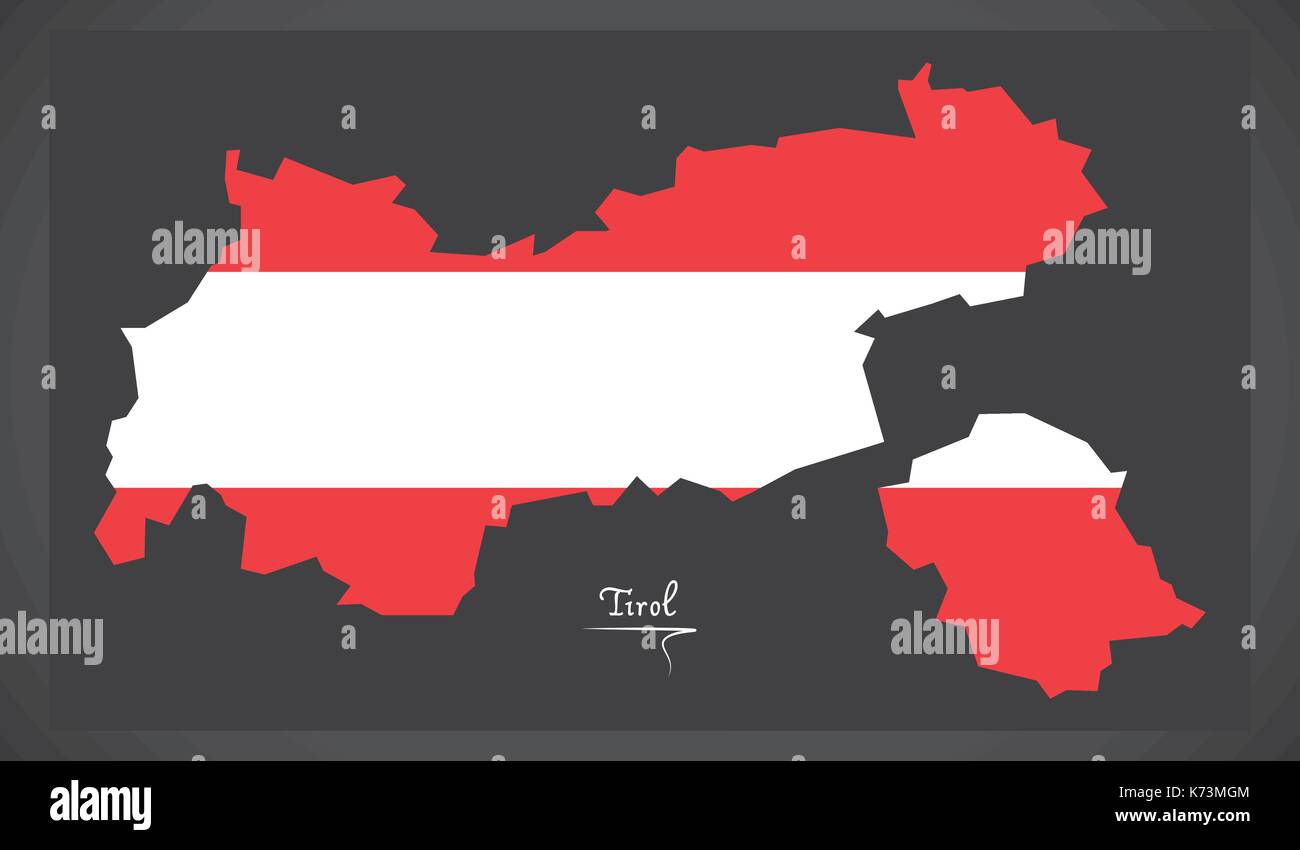 Carte d'autriche Tyrol autrichien avec illustration du drapeau national Illustration de Vecteur