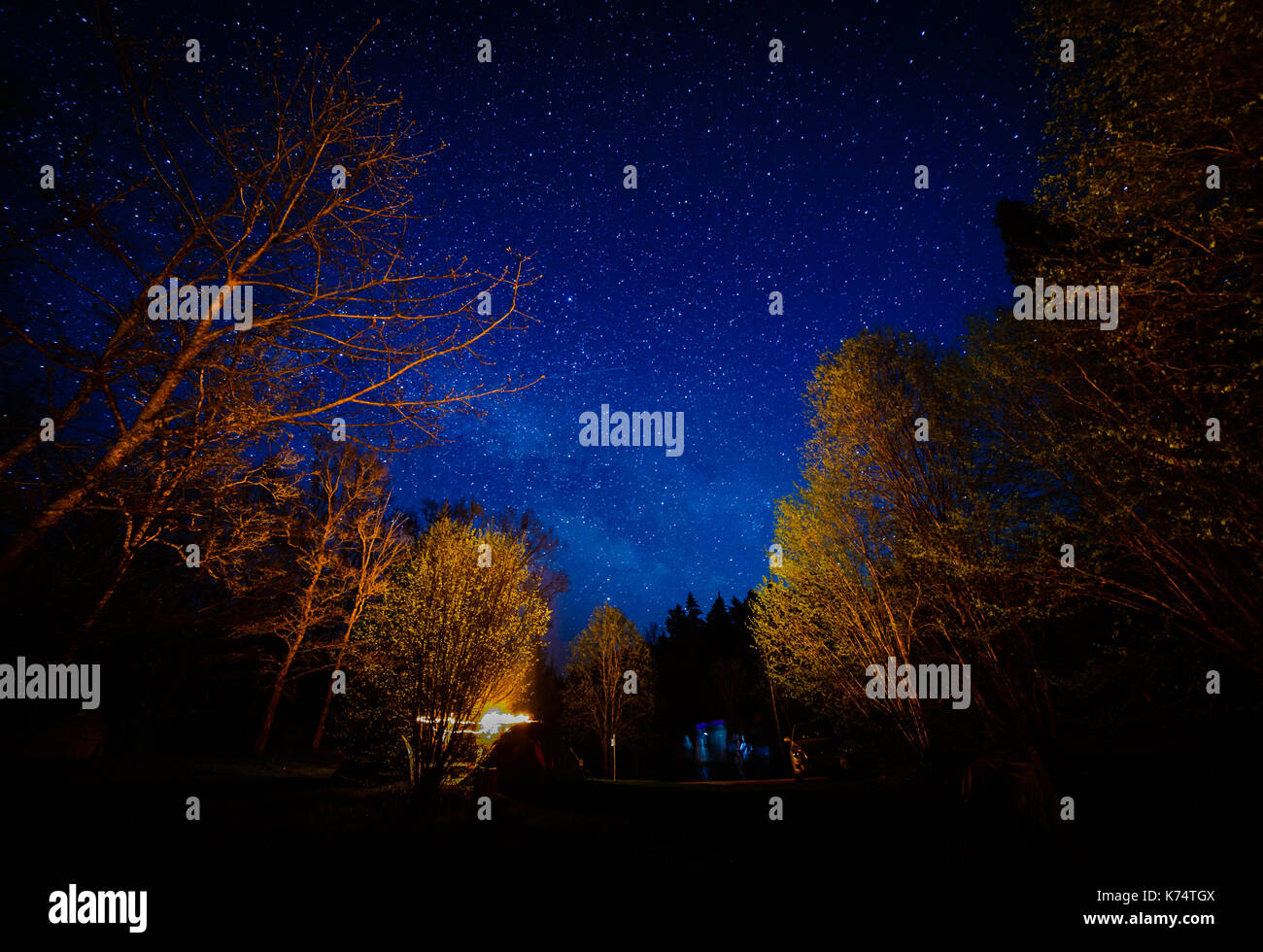Colorful Voie Lactée Vu Dans Ciel De Nuit à Travers Les