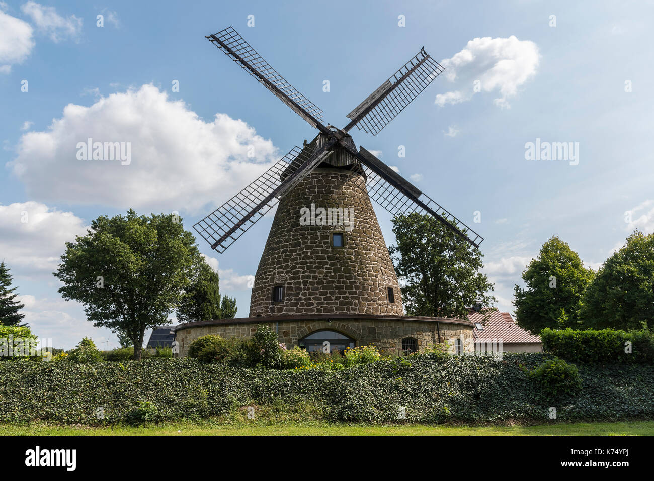 Moulin à vent néerlandais, Windmill, Westfälische Mühlenstraße, Hartum, Minden-Lübbecke, Rhénanie-du-Nord-Westphalie, Allemagne Banque D'Images
