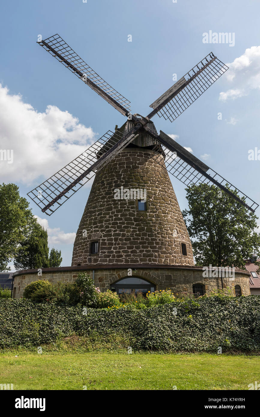 Moulin à vent néerlandais, Windmill, Westfälische Mühlenstraße, Hartum, Minden-Lübbecke, Rhénanie-du-Nord-Westphalie, Allemagne Banque D'Images