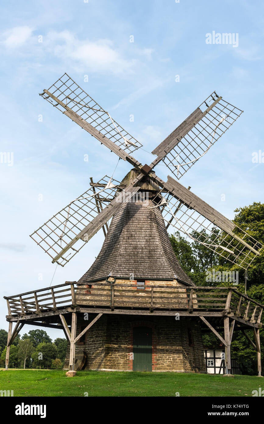 Moulin de Kolthoffsche, moulin à vent néerlandais, moulin à vent, Westfälische Mühlenstraße, Levern, Stemwede, Minden-Lübbecke Banque D'Images