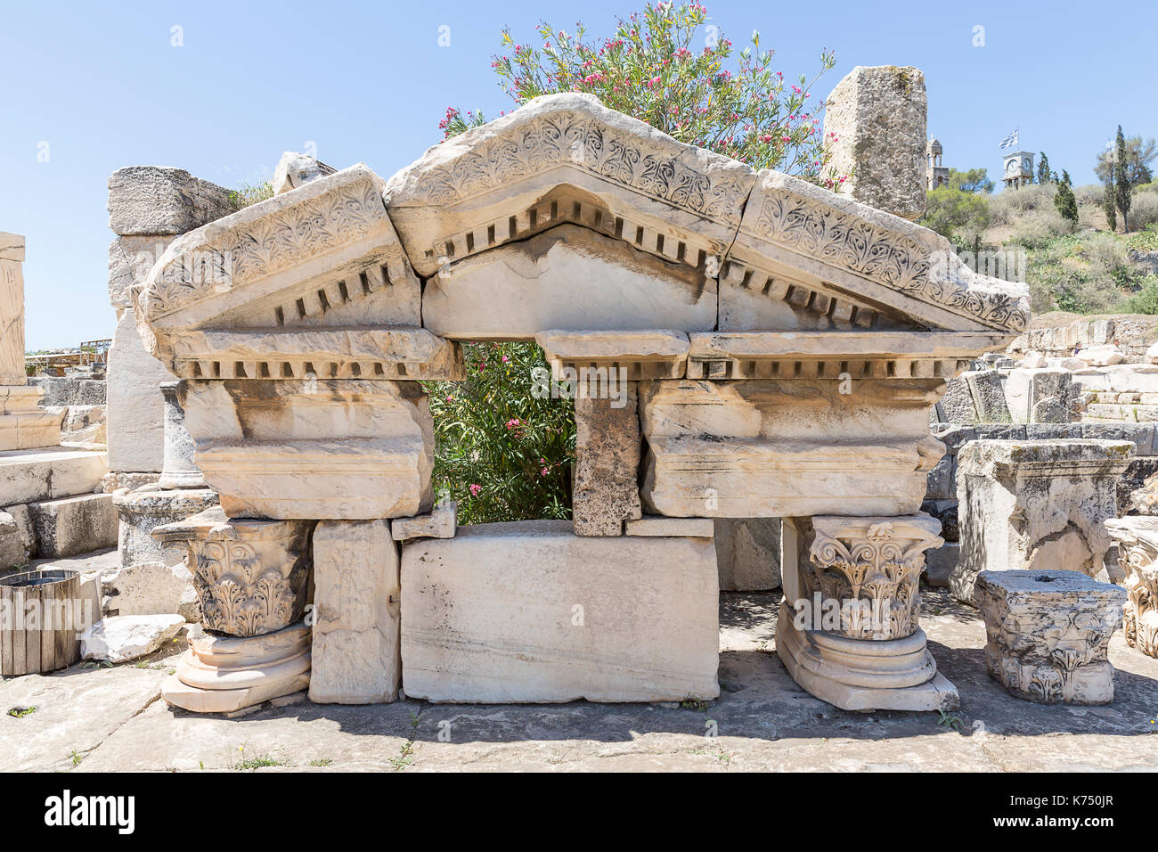 Vestiges romains en excavation, Grèce eleusis Banque D'Images