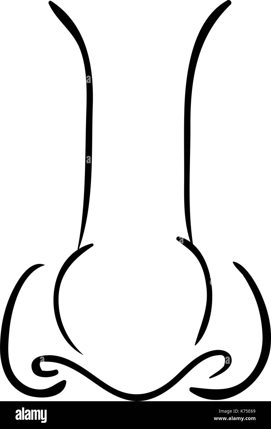 Cartoon vector icône symbole nez design. Belle illustration isolé sur fond blanc Illustration de Vecteur