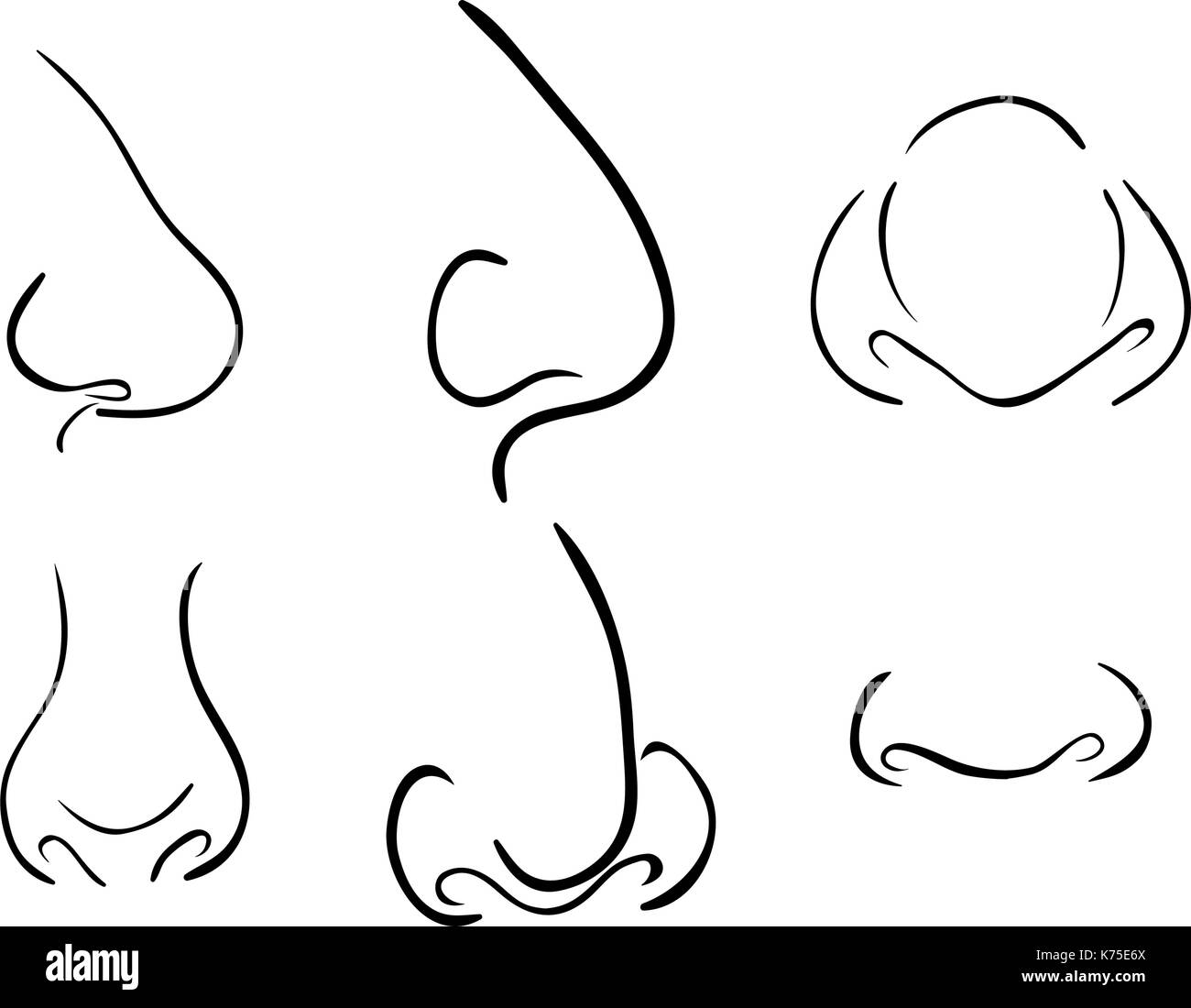 Cartoon vector icône symbole nez design. Belle illustration isolé sur fond blanc Illustration de Vecteur