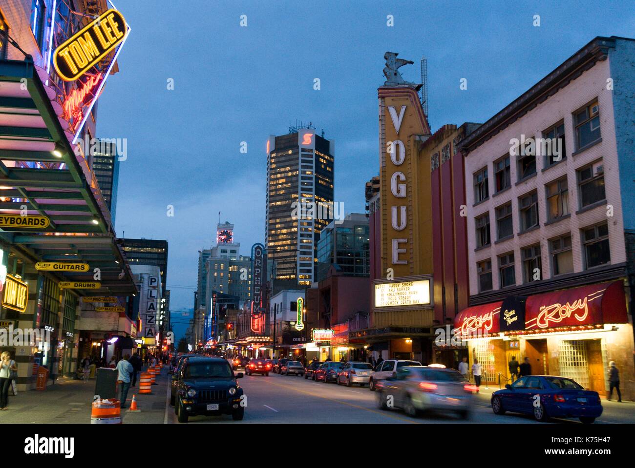 Canada, Colombie-Britannique, Vancouver, Granville Street Banque D'Images