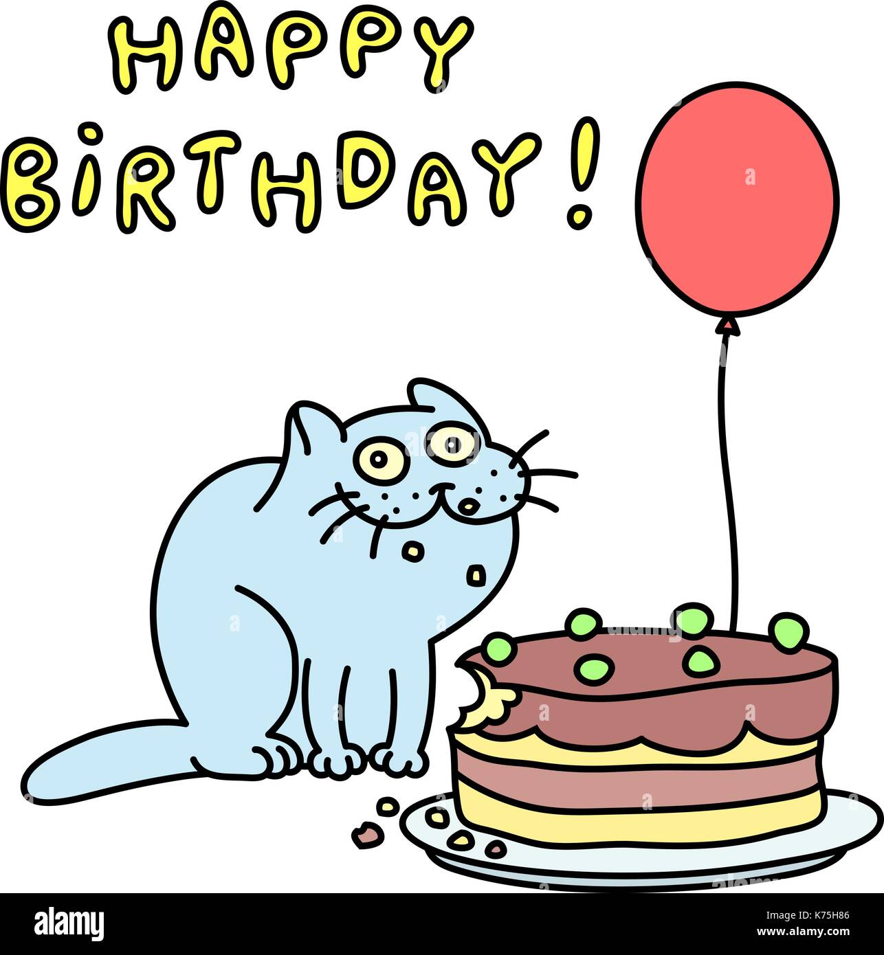 Funny Cat Bleu Avec Un Gateau Et Un Ballon Felicite Joyeux Anniversaire Vector Illustration Image Vectorielle Stock Alamy Funny Cat Bleu Avec Un Gateau Et Un Ballon Felicite Joyeux Anniversaire Vector Illustration Image Vectorielle Stock Alamy