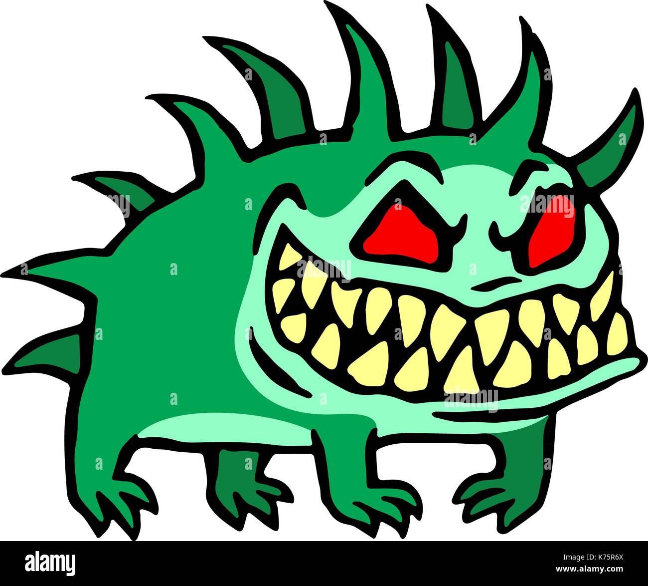Petit chien de l'enfer. cute monster growls. vector illustration. Illustration de Vecteur