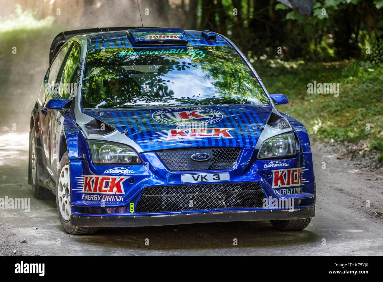 Ex-Marcus gronholm 2007 Ford Focus WRC sur la scène de la forêt avec chauffeur steve perez au festival of speed 2017 goodwwod, Sussex, UK. Banque D'Images