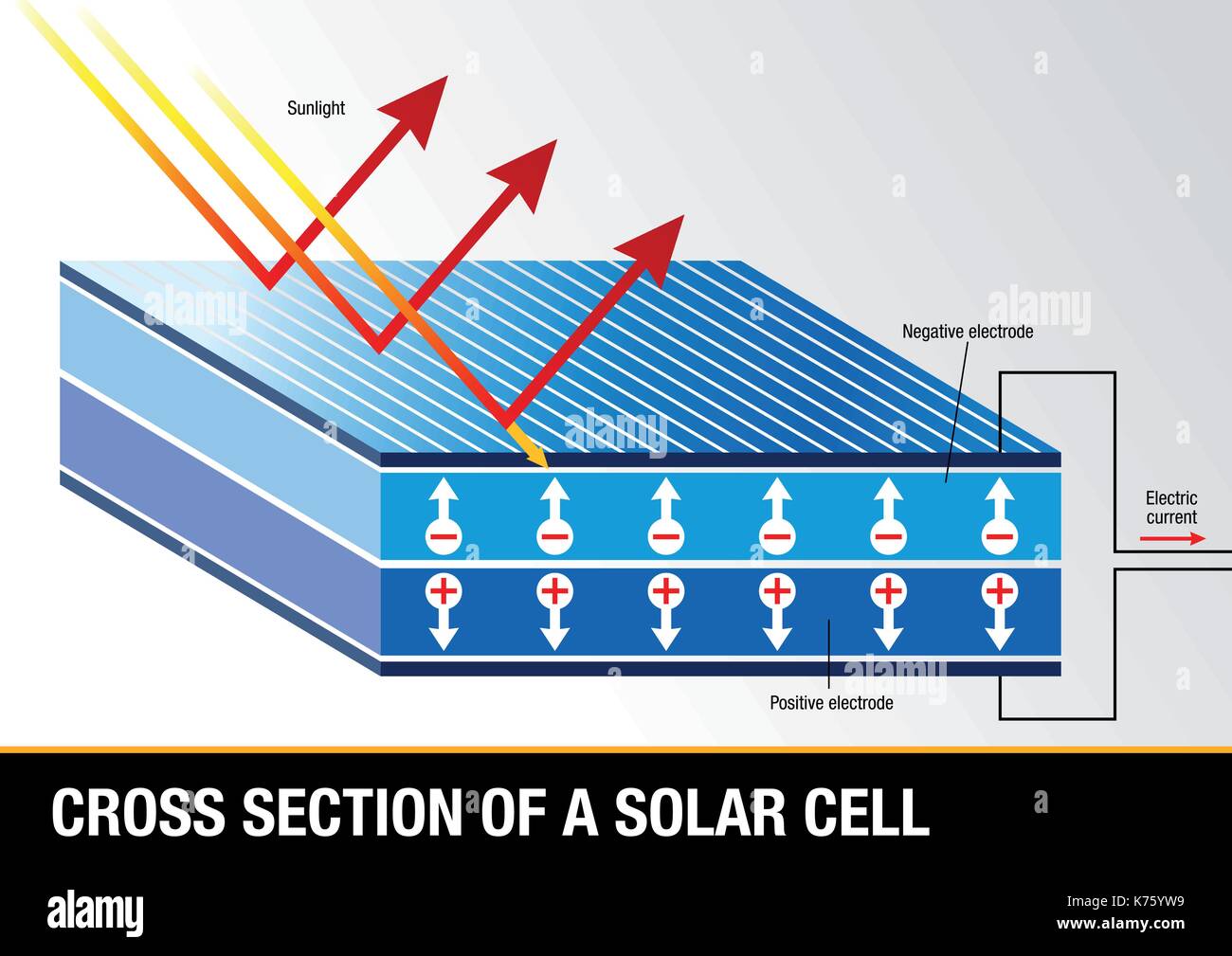 Coupe d'une cellule solaire - énergie renouvelable - image vectorielle Illustration de Vecteur