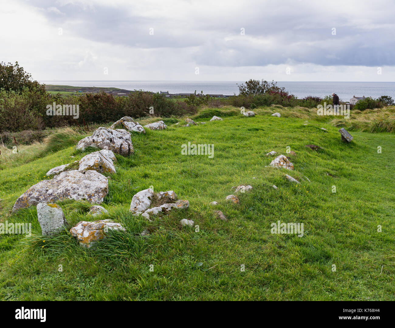 Balladoole Site classé Monument Historique, Viking burial Banque D'Images