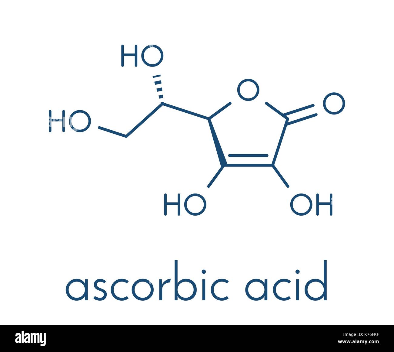 La vitamine C (acide ascorbique, ascorbate) molécule. formule topologique Image Vectorielle