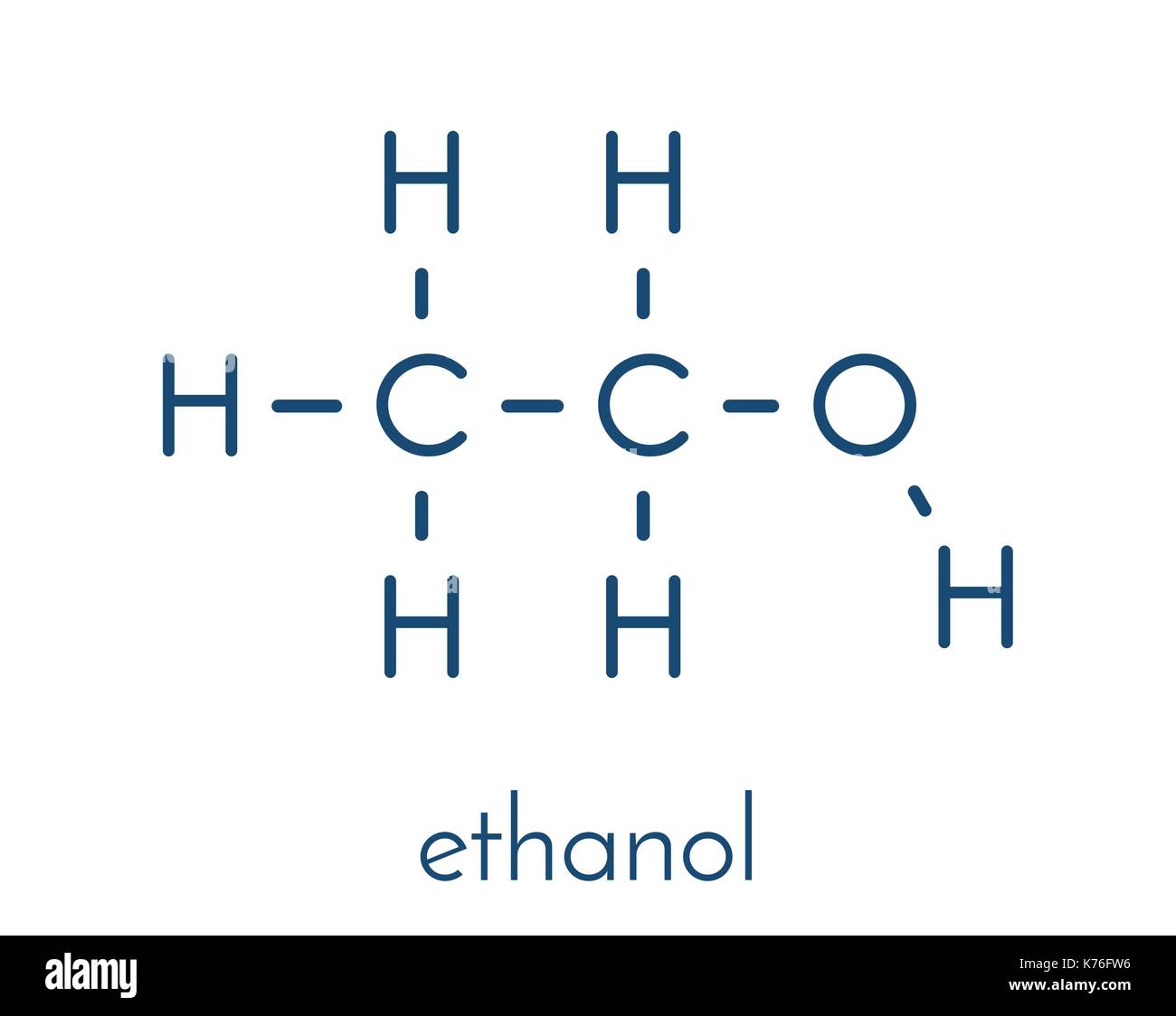 L'alcool (éthanol, alcool éthylique), molécule structure chimique. formule  topologique Image Vectorielle Stock - Alamy