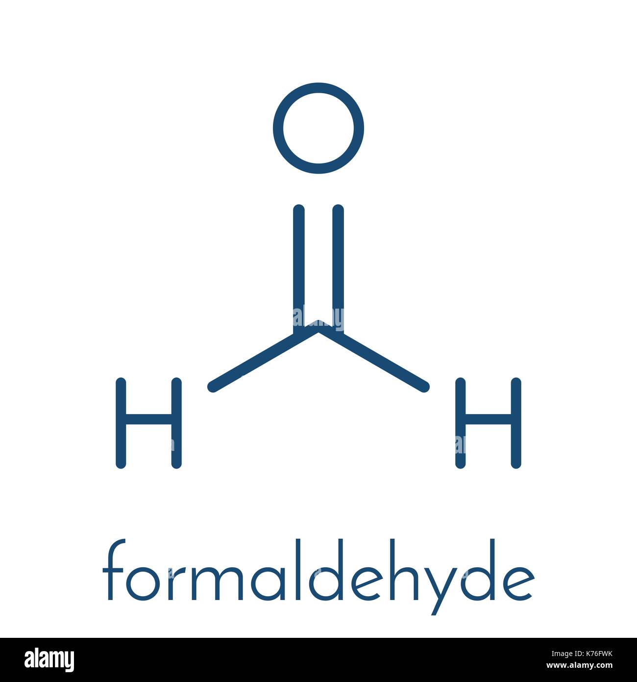 Le formaldéhyde (méthanal) molécule. important polluant intérieur. formule topologique. Illustration de Vecteur
