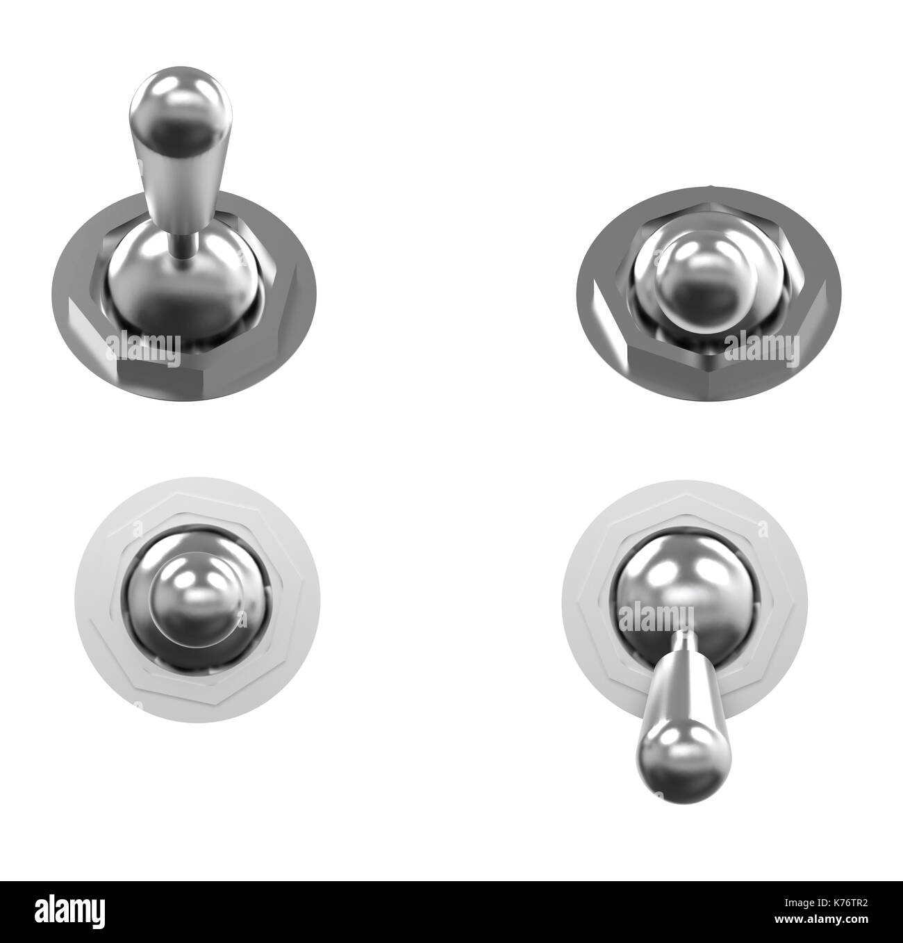 Le rendu 3D de l'interrupteur à bascule du isolated on white Banque D'Images