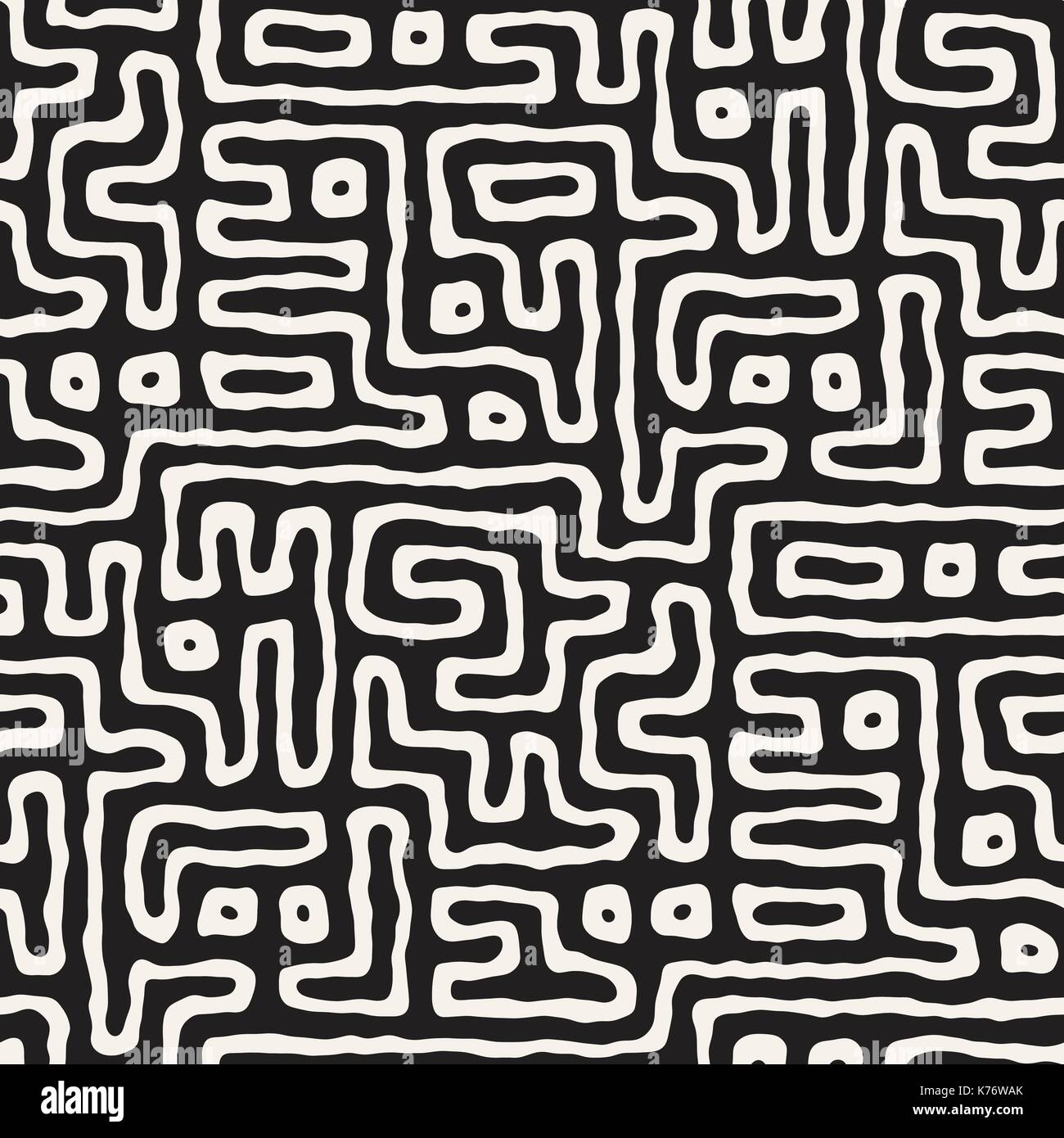 Modèle transparent avec des lignes labyrinthe monochrome. abstract background. vector hand drawn labyrinthe. Illustration de Vecteur