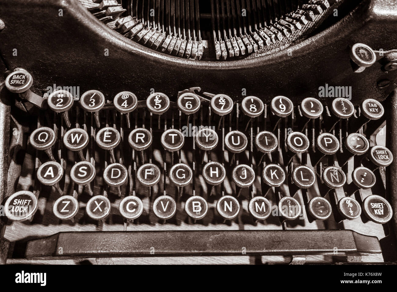 Vieille machine à écrire. Banque D'Images