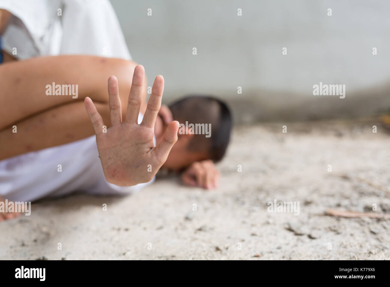 La traite des êtres humains, arrêter d'abuser la violence contre les enfants, la Journée des droits de l'concept. Banque D'Images