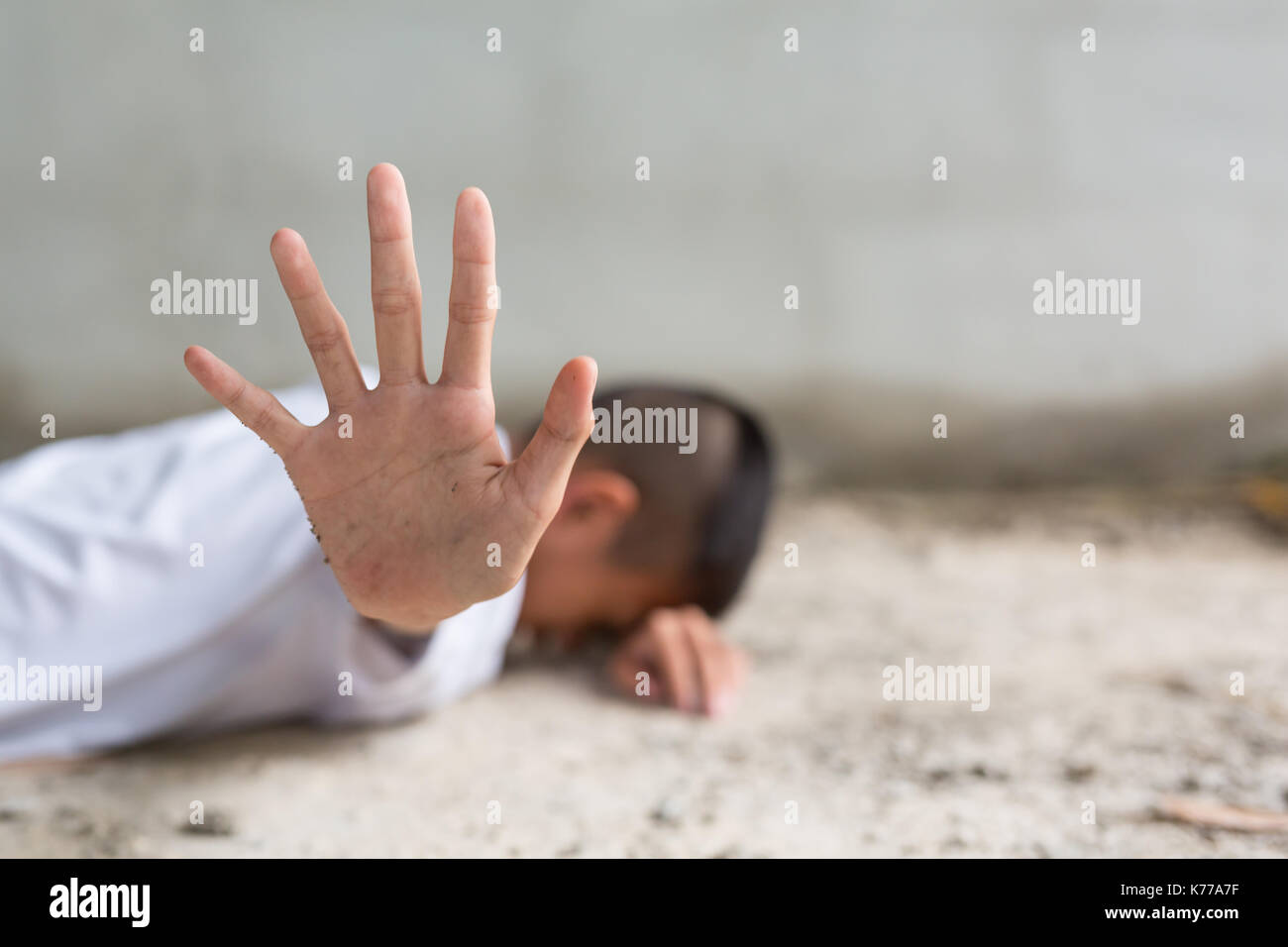 La traite des êtres humains, arrêter d'abuser la violence contre les enfants, la Journée des droits de l'concept. Banque D'Images