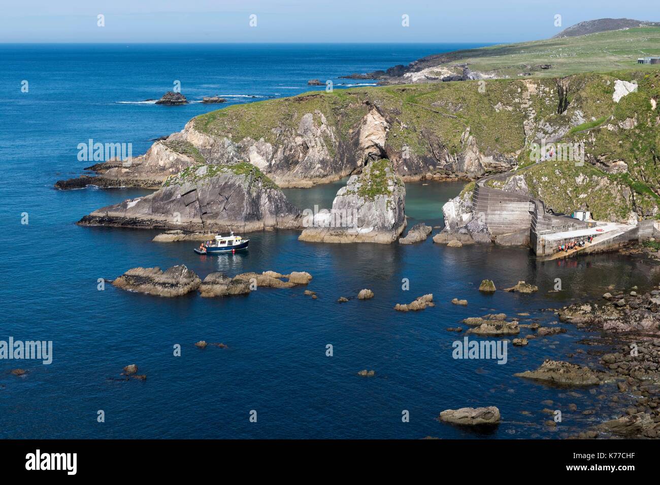 L'Irlande, le comté de Kerry, péninsule de Dingle, façon sauvage de l'Atlantique, Port de Dunquin Banque D'Images