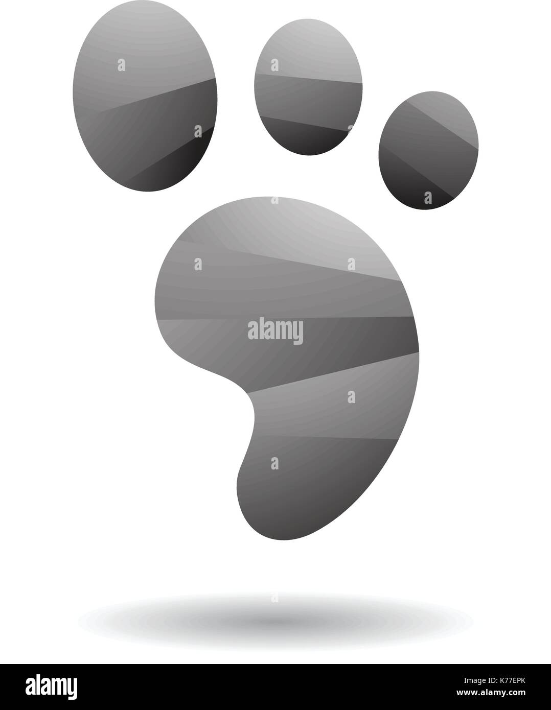 Concept de design d'une empreinte animale, icône vector illustration isolé sur fond blanc Illustration de Vecteur