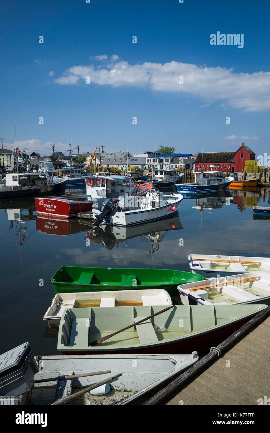 United States, Massachusetts, Cape Ann, Rockport, Rockport Harbor, bateaux Banque D'Images