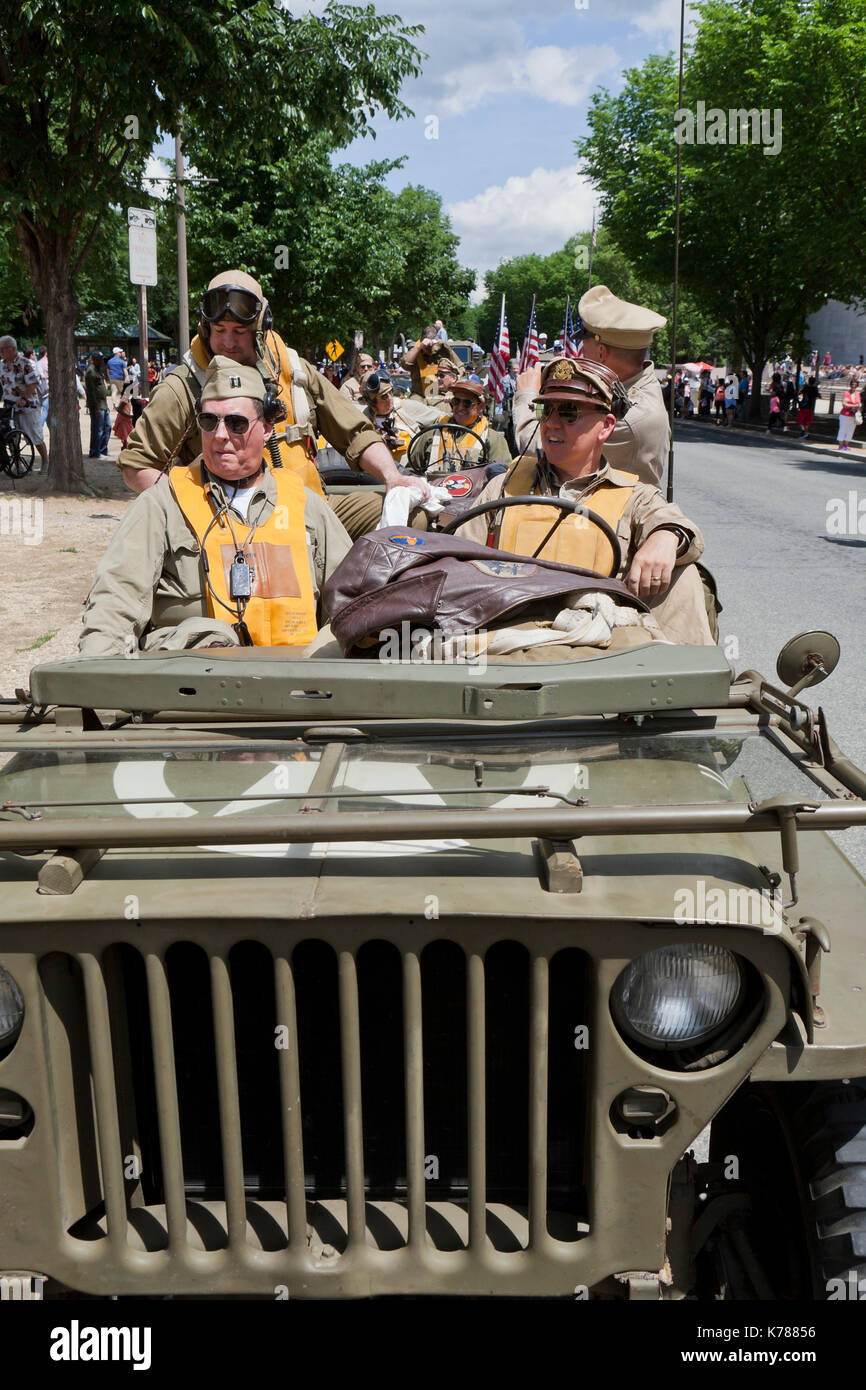US Air Force histoire de la Deuxième Guerre mondiale, participent à la National Memorial Day Parade - Washington, DC USA Banque D'Images
