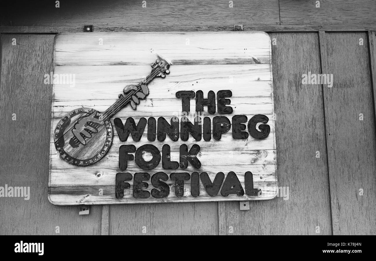 Winnipeg Folk Festival Winnipeg Manitoba canada signe. 11.9.17 Banque D'Images