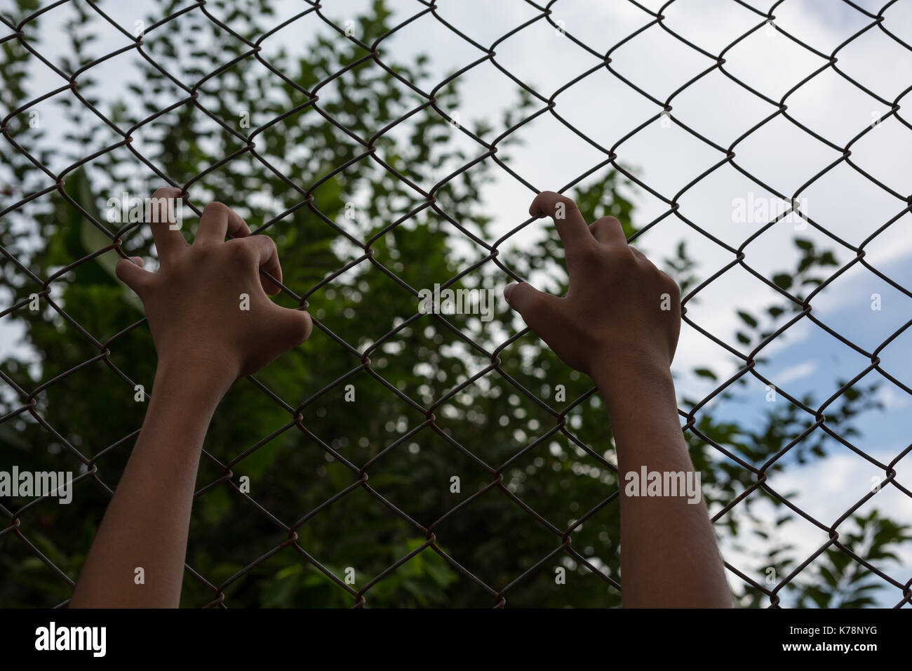 La traite des êtres humains, arrêter d'abuser la violence contre les enfants, la Journée des droits de l'concept. Banque D'Images