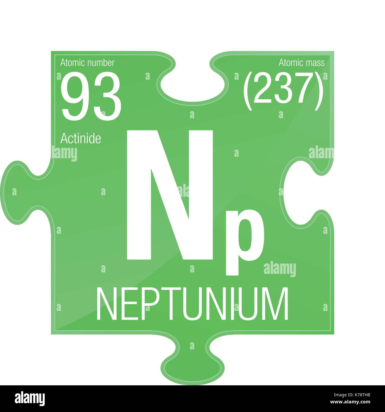 Le neptunium symbole. L'élément numéro 93 du tableau périodique des éléments  - Chimie - morceau de puzzle avec un fond vert Image Vectorielle Stock -  Alamy