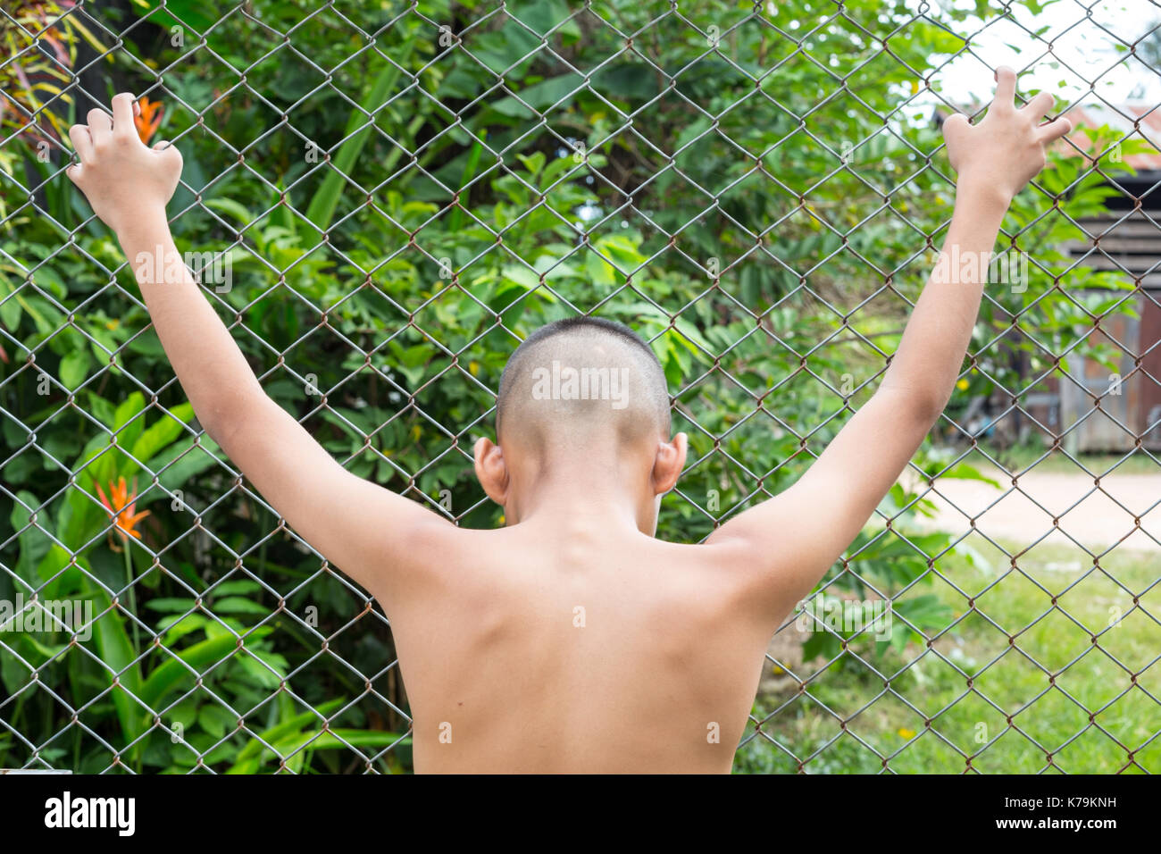 La traite des êtres humains, arrêter d'abuser la violence contre les enfants, la Journée des droits de l'concept. Banque D'Images