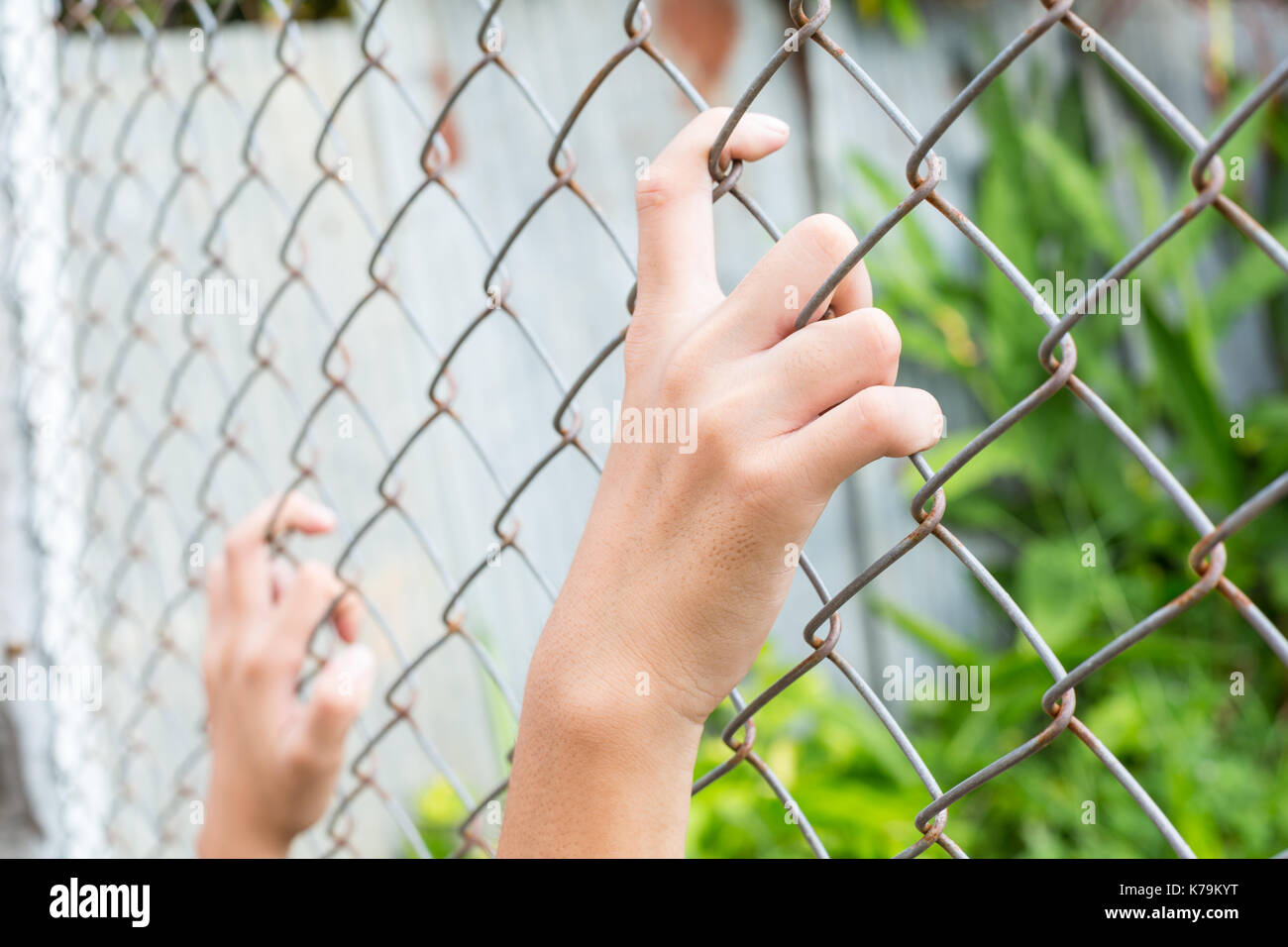 La traite des êtres humains, arrêter d'abuser la violence contre les enfants, la Journée des droits de l'concept. Banque D'Images