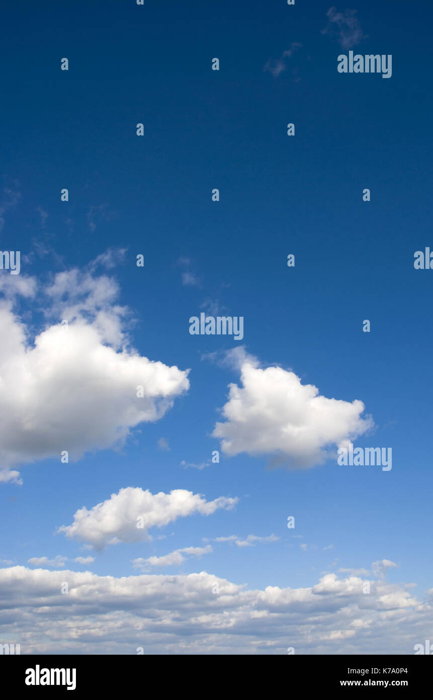Cumulus et Stratocumulus blanc dans le ciel bleu Banque D'Images
