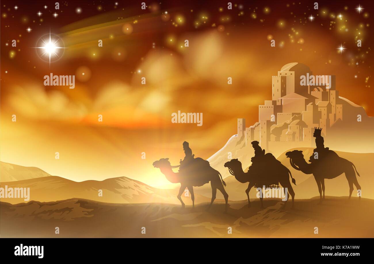 Noël nativité trois sages illustration Illustration de Vecteur