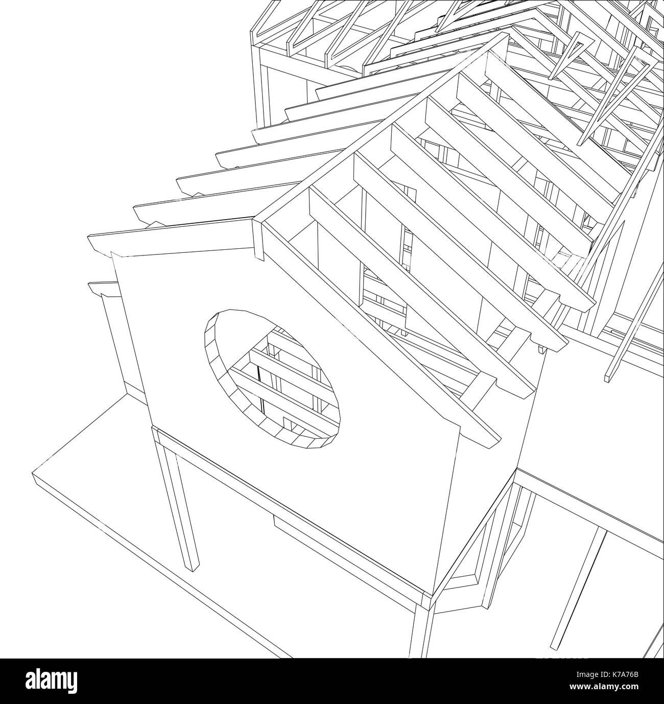 Croquis vecteur house sur le fond blanc. eps 10. vecteur créé de 3d. Illustration de Vecteur