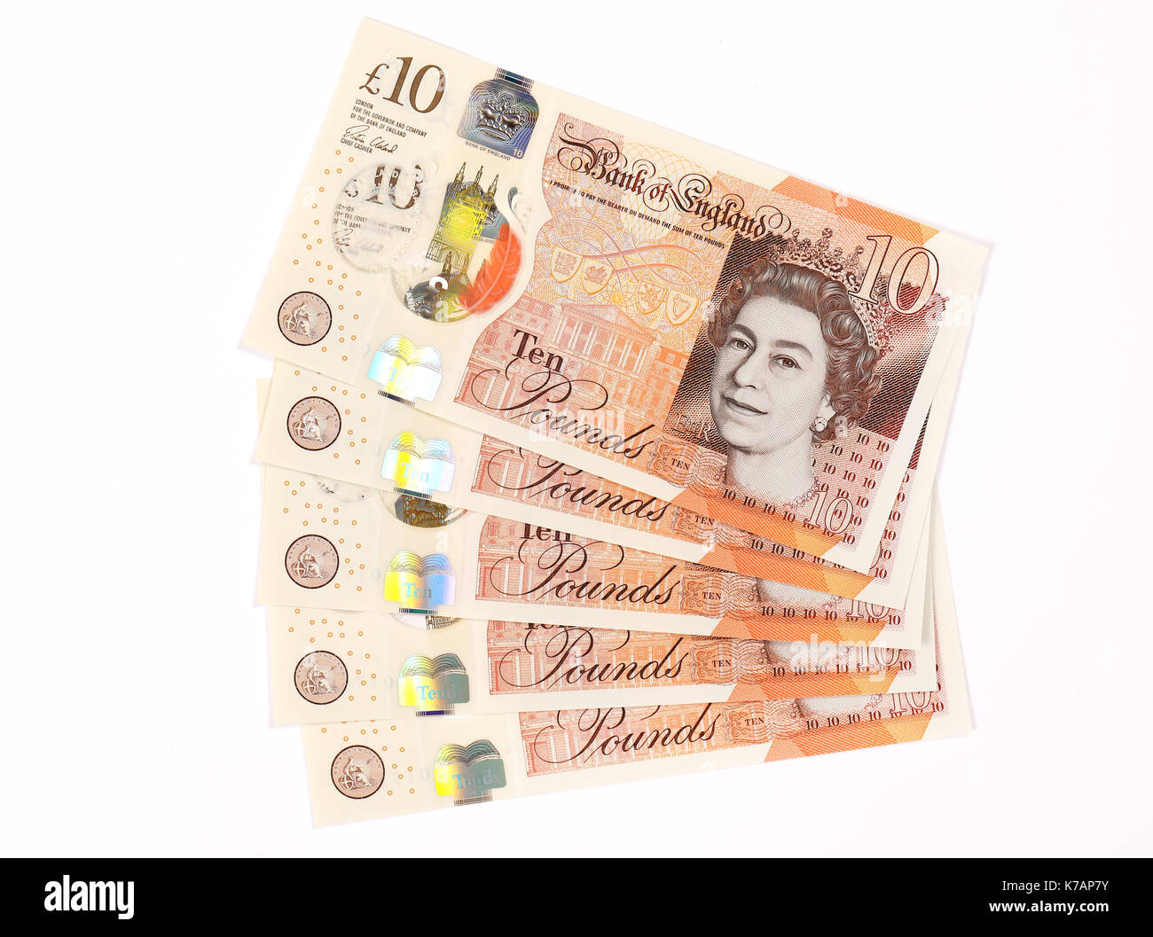 UK. 15 Sep, 2017. Le polymère nouveau 10, 10 € livre publié en circulation le 14 septembre 2017. La note, qui représente la reine Elizabeth II (en haut) sur le recto et l'anglais auteur Jane Austen (en bas) sur l'arrière. Austen est la seule femme - à l'exception de la Reine - à présent dotées d'une note de la banque. Credit : Oliver Dixon/Alamy Live News Banque D'Images