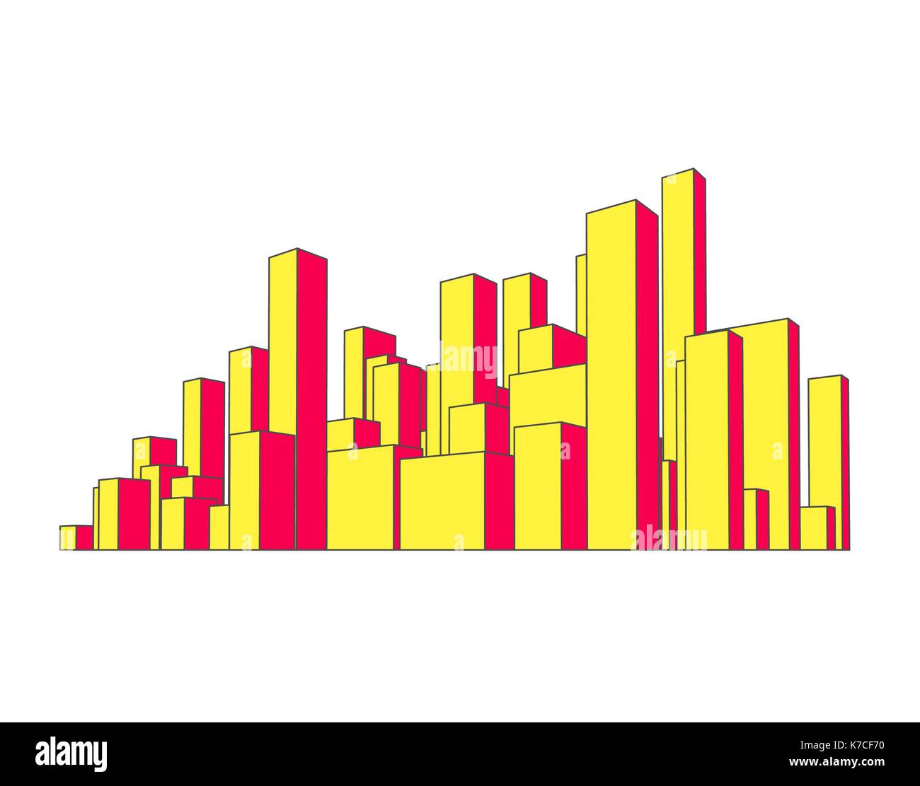 City skyline aube. abstract ville paysage industriel. vector illustration Illustration de Vecteur