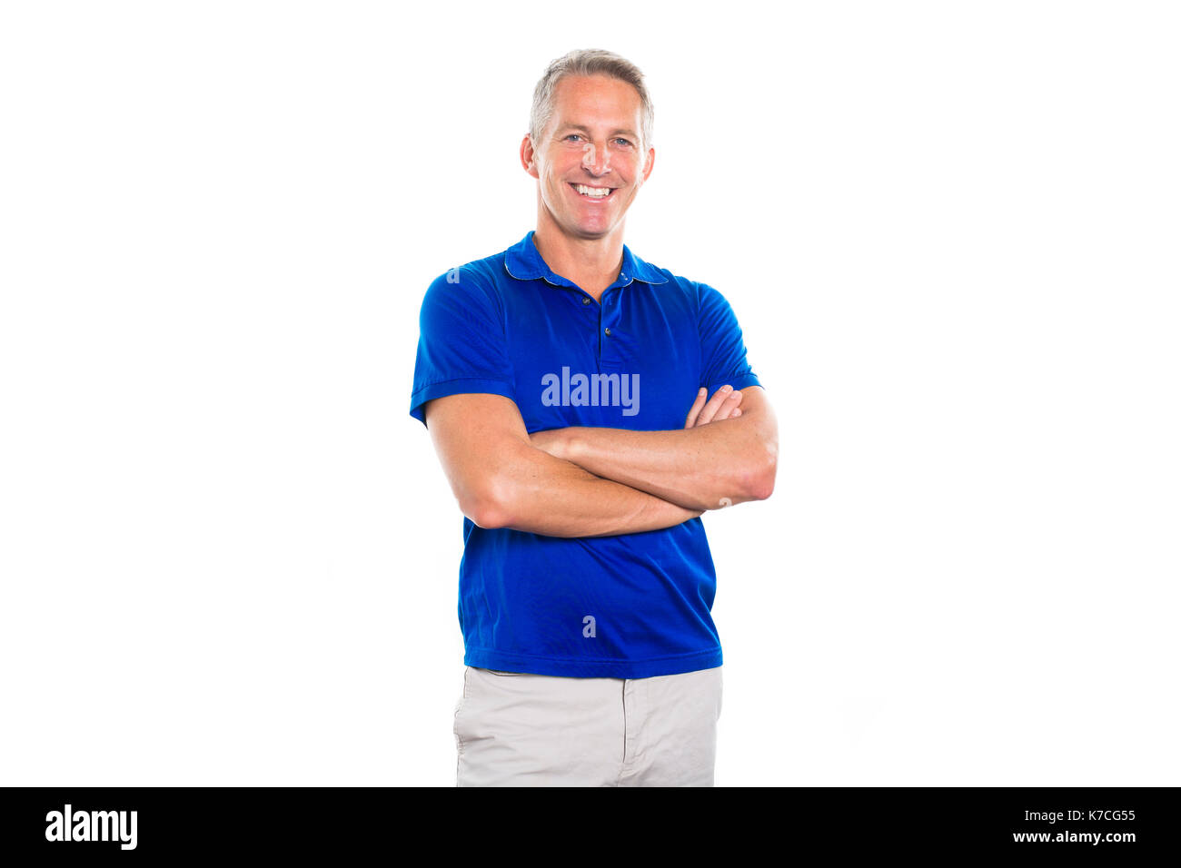 Portrait of young man standing on white background Banque D'Images