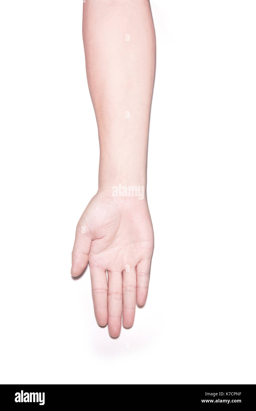 L'homme de main (Palm) isolé sur fond blanc Banque D'Images