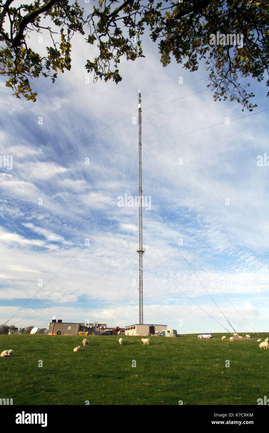 L'émetteur de radio et télécommunications tc mât à Selkirk en Ecosse. Banque D'Images