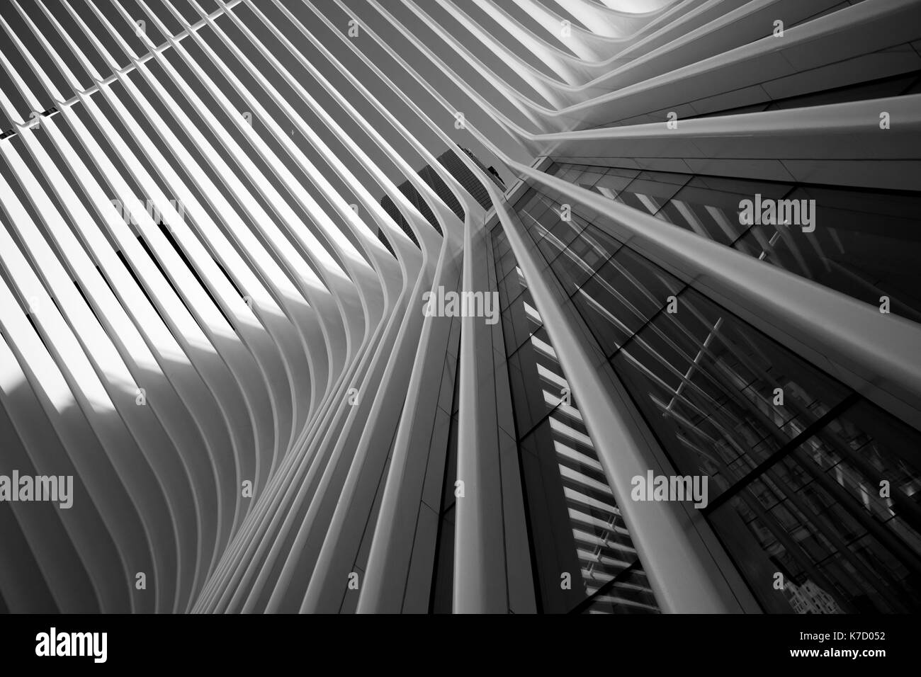 NEW YORK, USA - Mars 2017 - World Trade Center Westfield structure au quartier financier. Banque D'Images