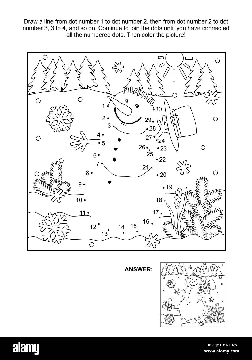Activités d'hiver pour les enfants Banque d'images noir et blanc - Alamy