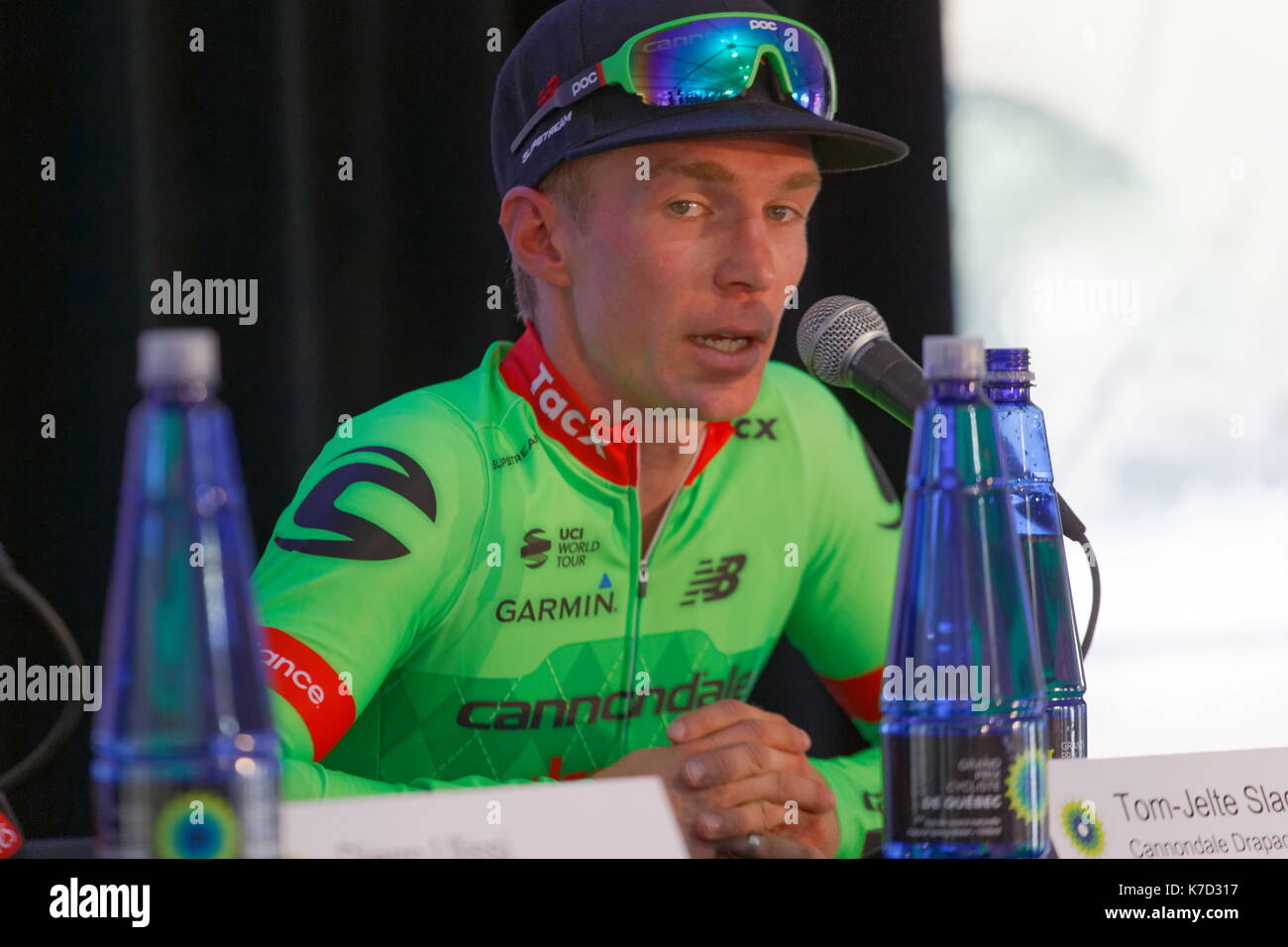 Montréal, Canada. 10/09/2017 Tom jelte slagter.-de cannondale drapac pro cycling team usa, l à la conférence de presse après la course après le grand prix Banque D'Images