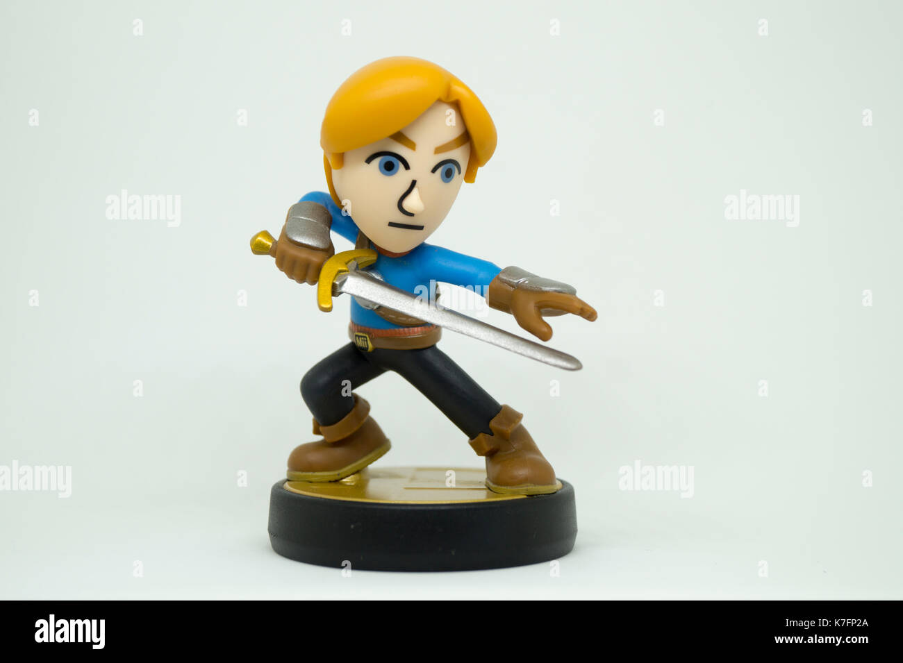 Nintendo Super Smash Bros Amiibo Collection Figurine Mii Swordfighter Banque D'Images