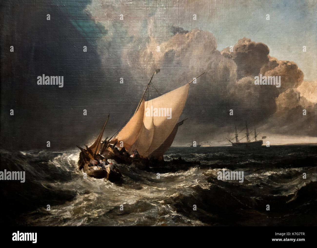 Joseph Turner : bateaux néerlandais dans une gale ('La Mer Bridgewater morceau') 1801 Banque D'Images