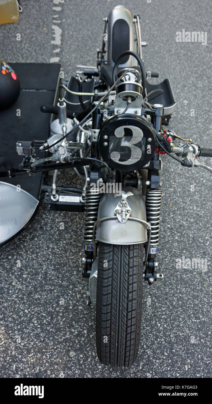 Close up d'une vieille moto Banque D'Images
