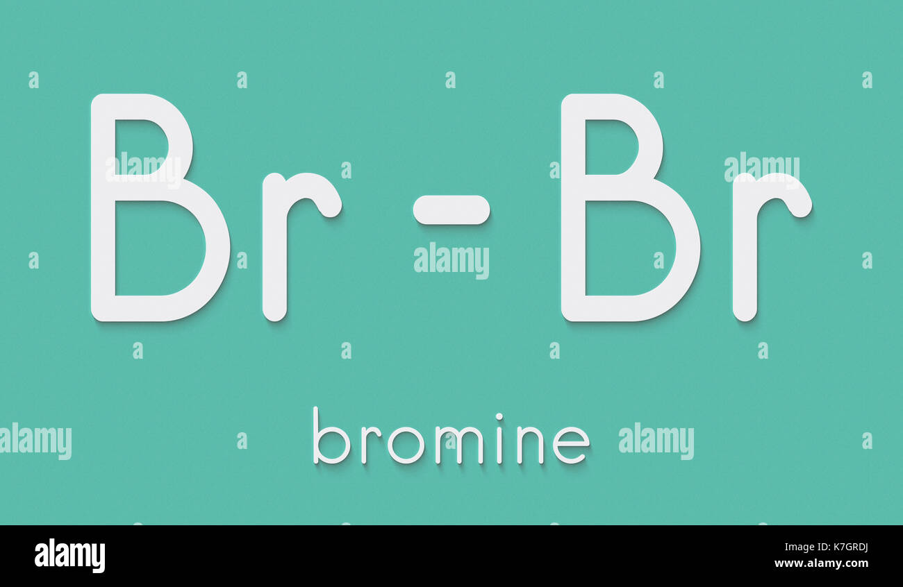 Elemental bromine br2 molecule Banque de photographies et d’images à