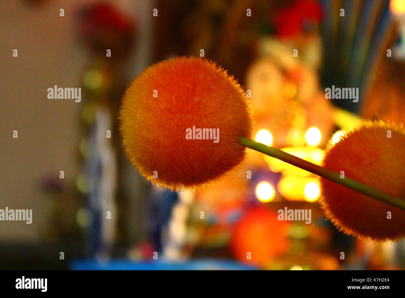 Décorations de fête ganesh , la fleur artificielle Banque D'Images