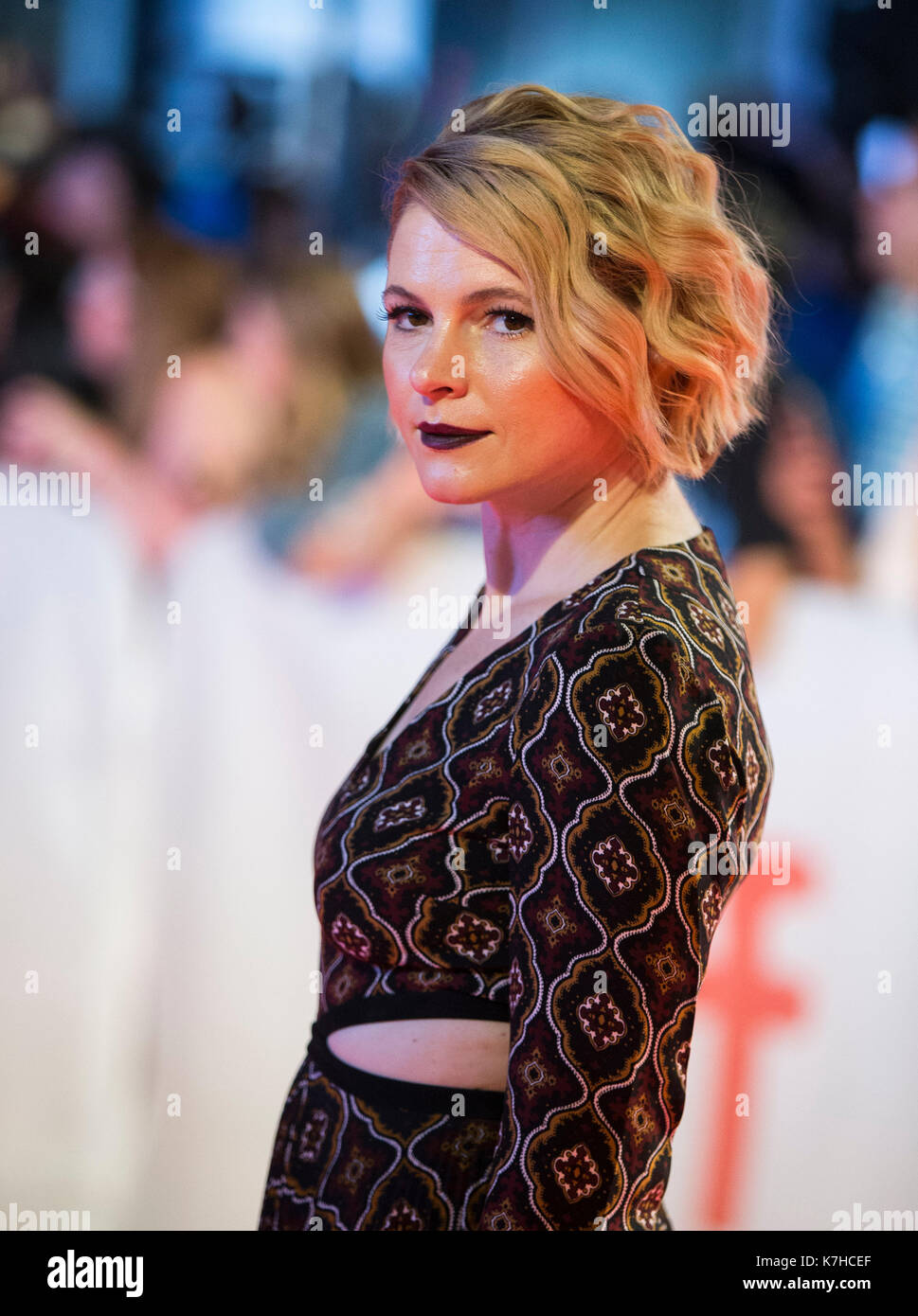 Toronto, Canada. Sep 15, 2017 L'actrice amy seimetz. assiste à la première mondiale du film "mes jours de miséricorde', au Roy Thomson Hall au cours de la 2017 Toronto International Film Festival de Toronto, Canada, sept. 15, 2017. crédit : zou zheng/Xinhua/Alamy live news Banque D'Images